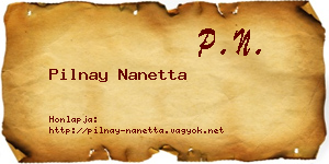 Pilnay Nanetta névjegykártya